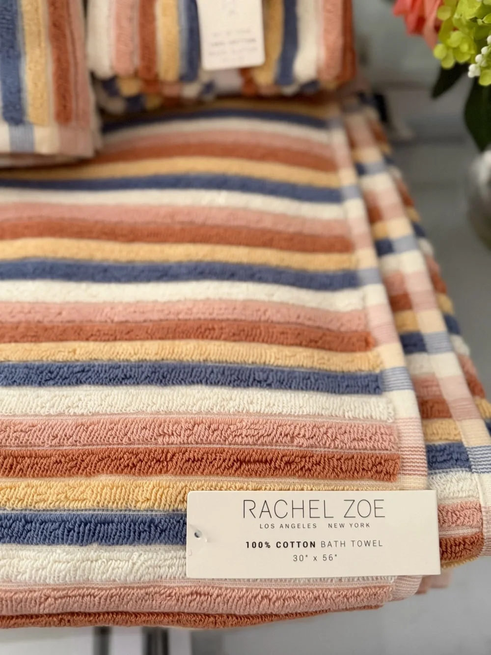 Rachel Zoe fall Autumn Multicolor Striped Bath washcloth hand towel set 8 pc
